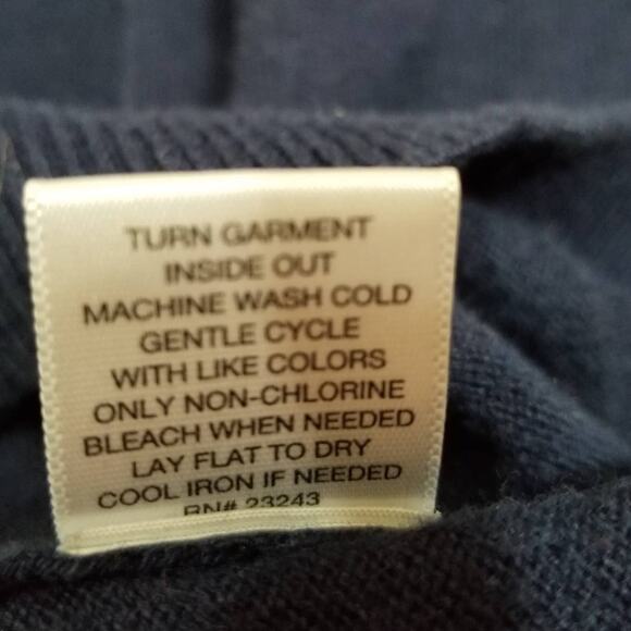 7th Avenue Cardigan Button Front Pocket v-neck Navy Sz Large - Picture 5 of 8